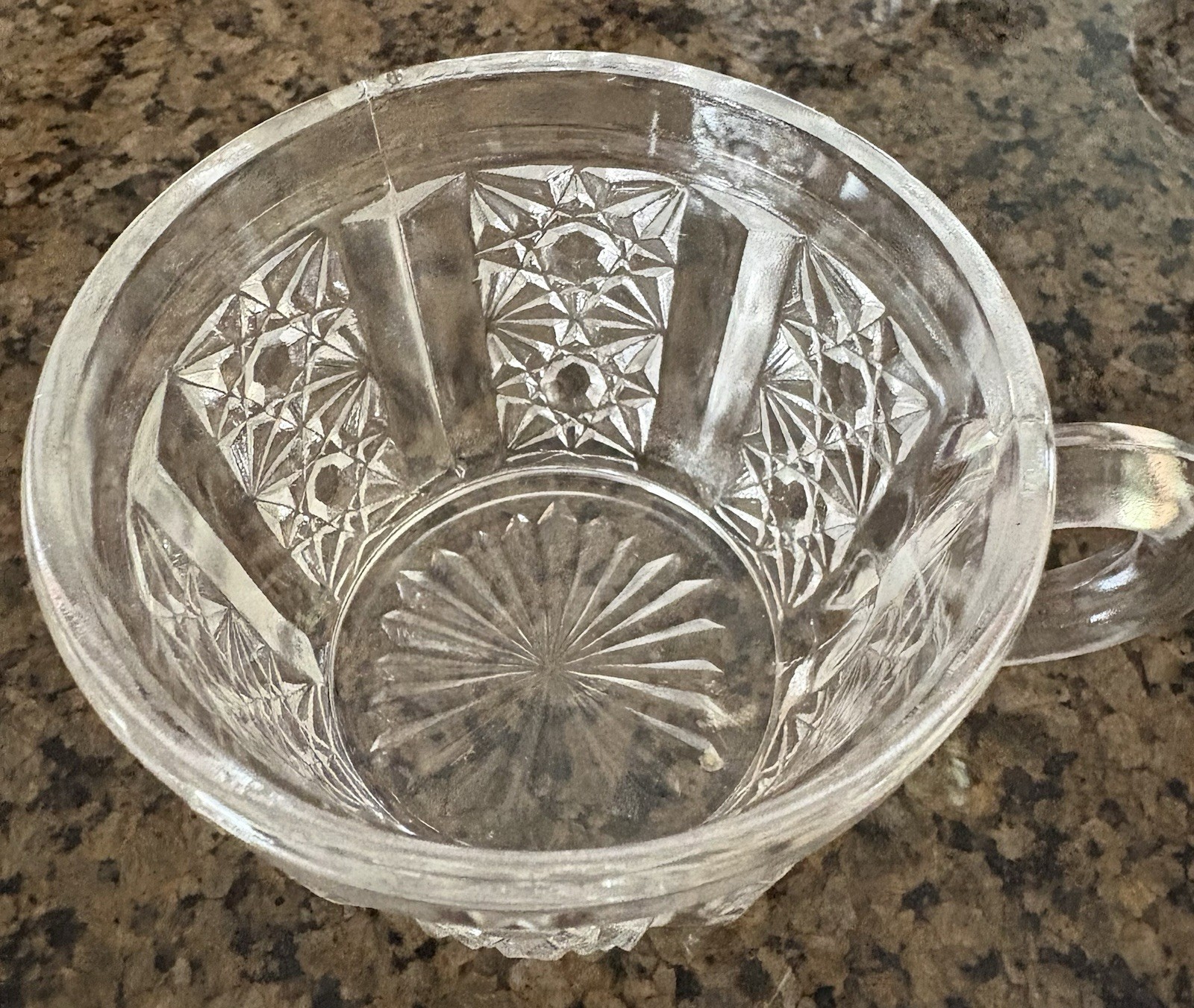 Vintage L.E. Smith Daisy & Button Punch Bowl Glass Cup 1970’s Mug Set Of 4