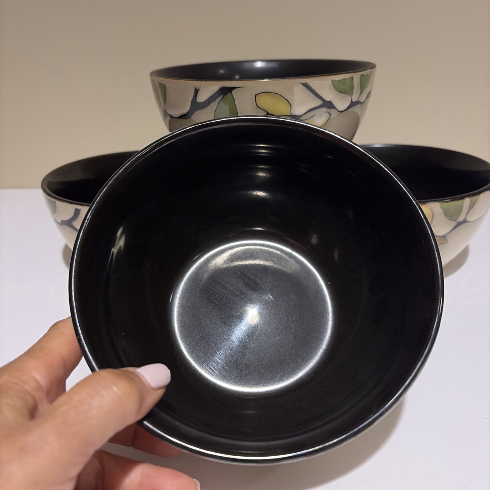 Mikasa Emory Gourmet Basics 6″ Soup Cereal Bowls Floral Stoneware Set of 4