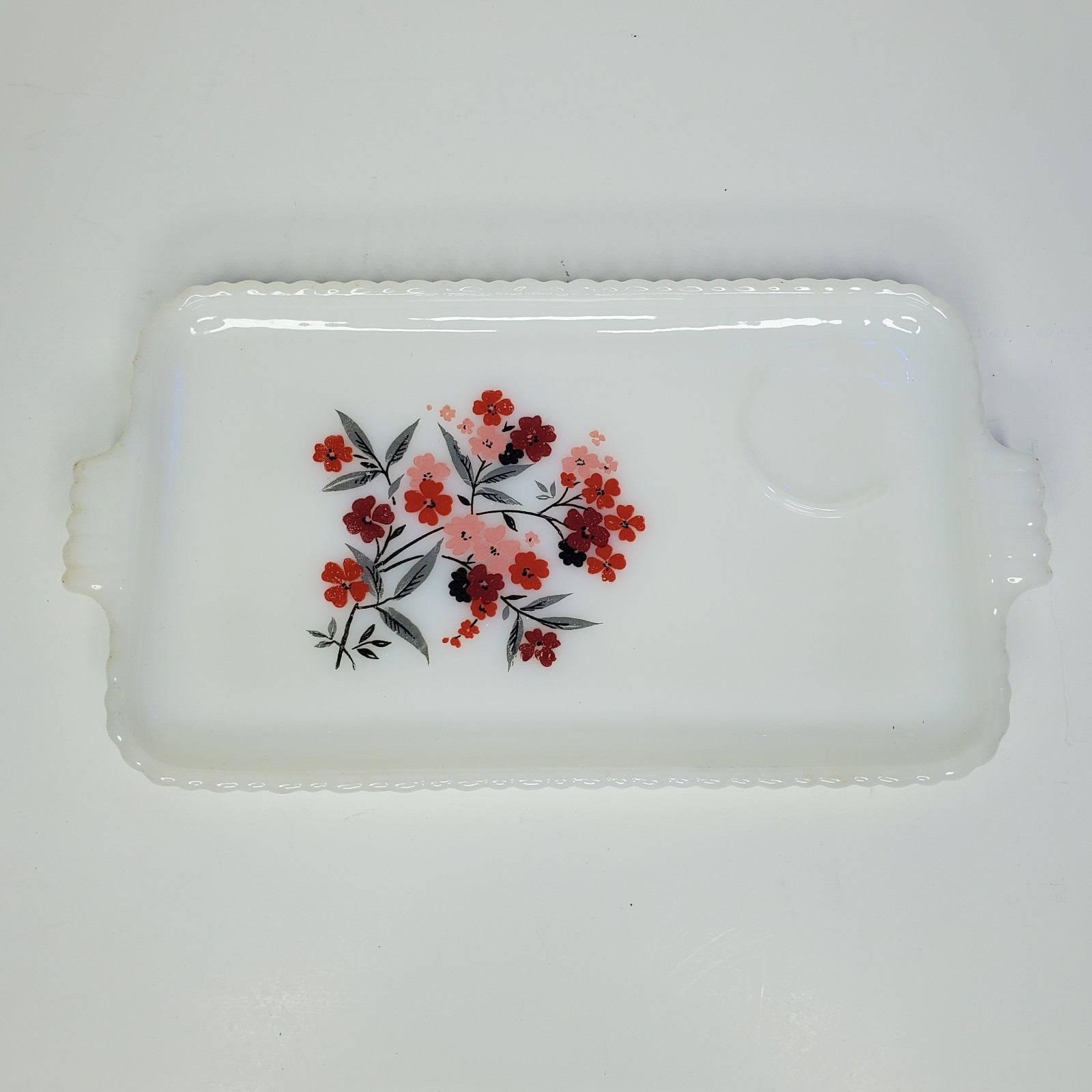 Vintage Anchor Hocking Lot Of 4 Snack Set Party Milk Glass Hostess Primrose MCM