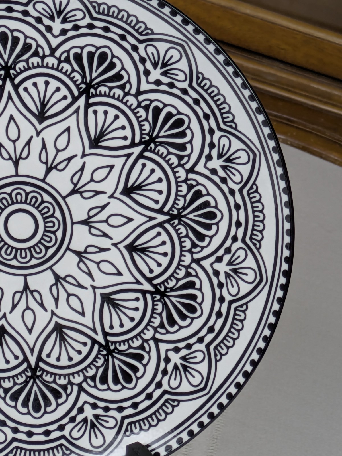 Set 6 Royal Norfolk Black & White Mediterranean Ceramic Salad Plates 7.5 NEW
