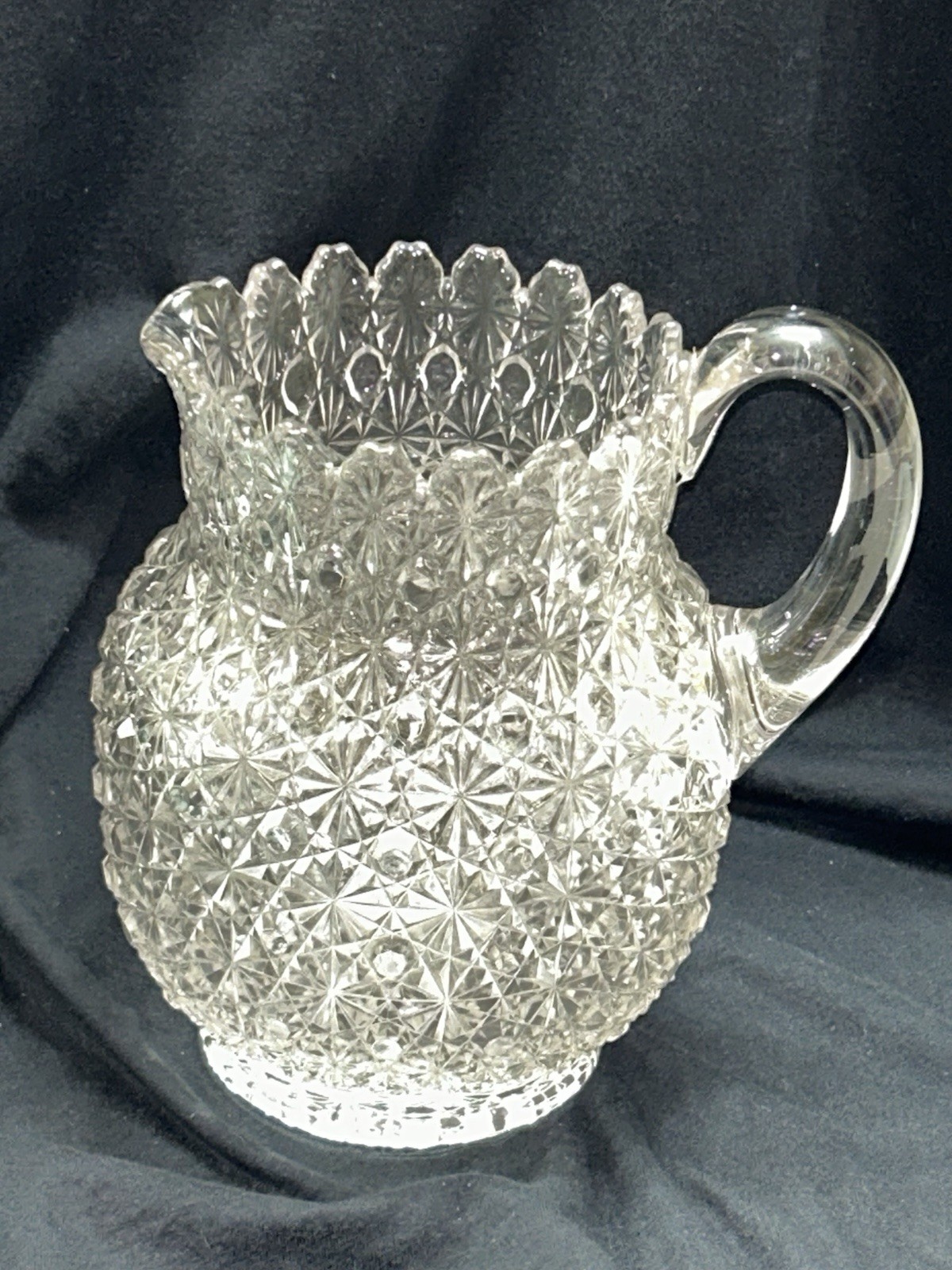 Bryce Bros Daisy & Button Glass Pitcher Victorian EAPG c.1800 Antique 8 1/2″