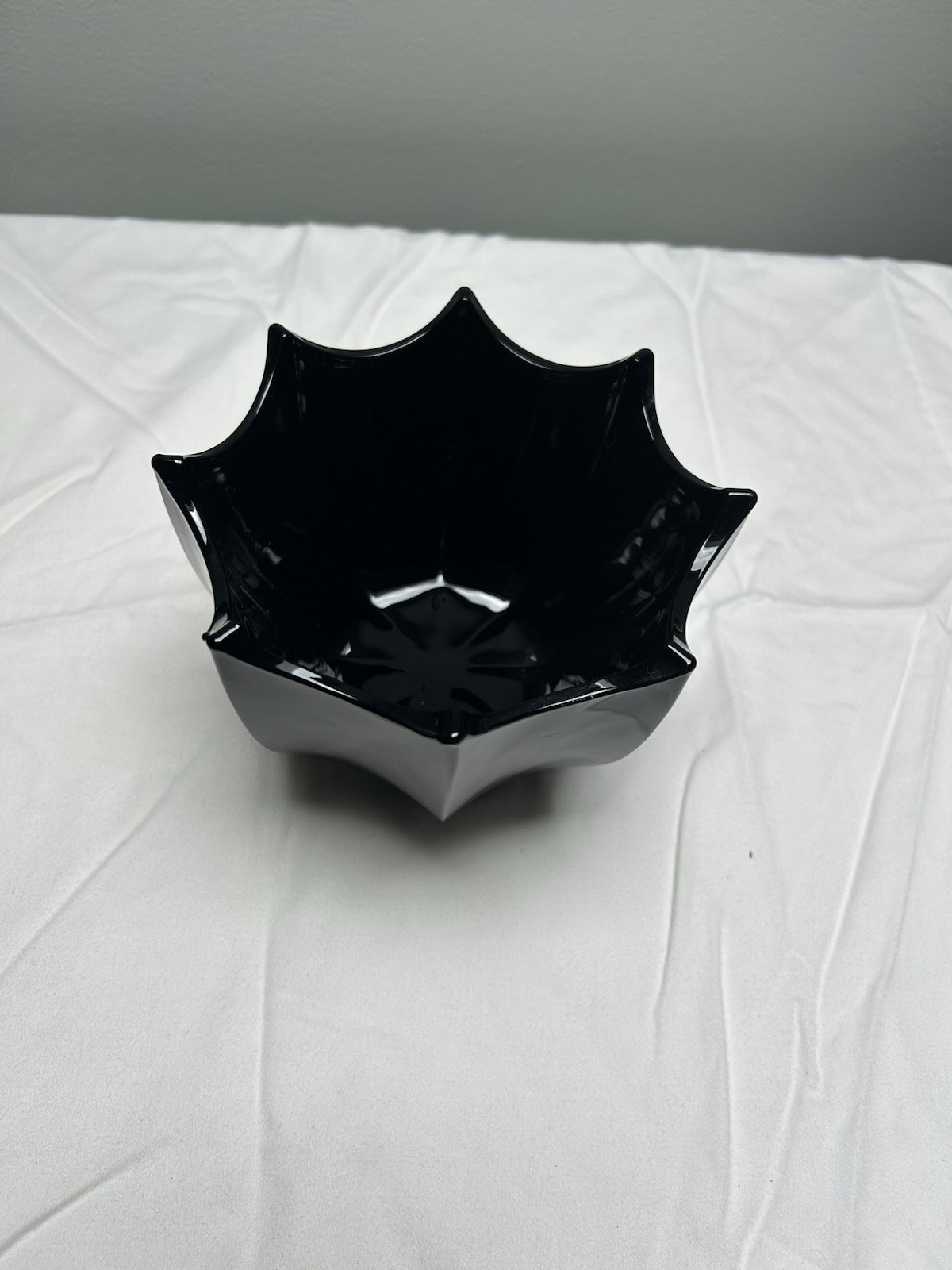 Vintage Black Amethyst Glass Umbrella Bowl
