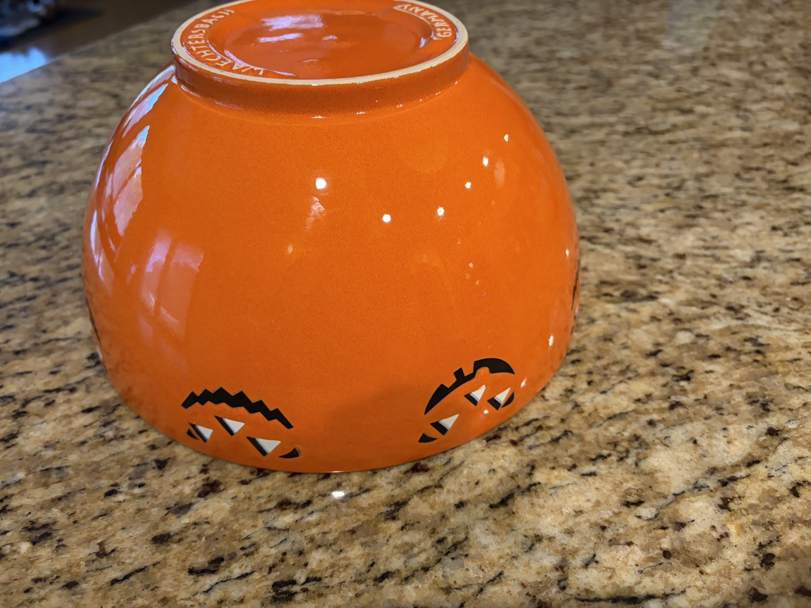 Halloween Pumpkin 9” Bowl Waechtersbach Germany Embossed Mark Orange Vegetable