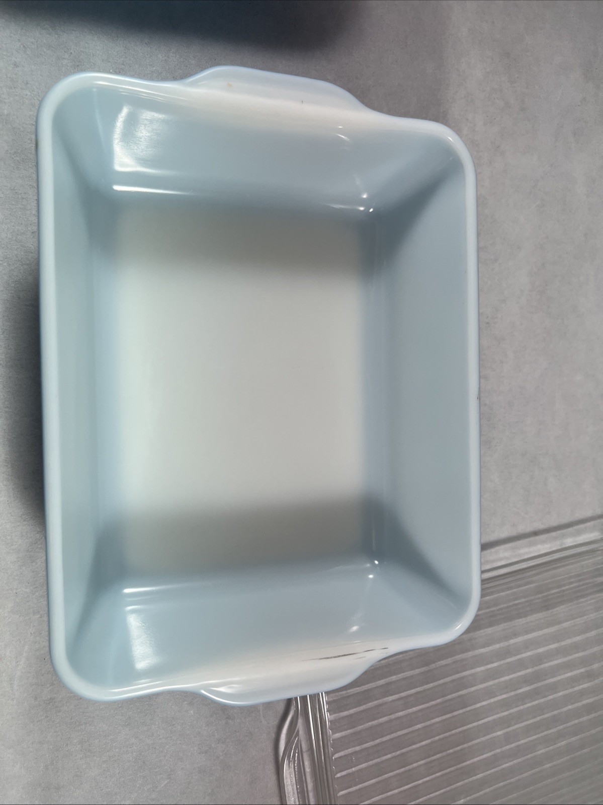 PYREX Snowflake Blue Garland 503 Dish 1 1/2 Qt Ribbed Glass Lid + 1 1/2 pt dish