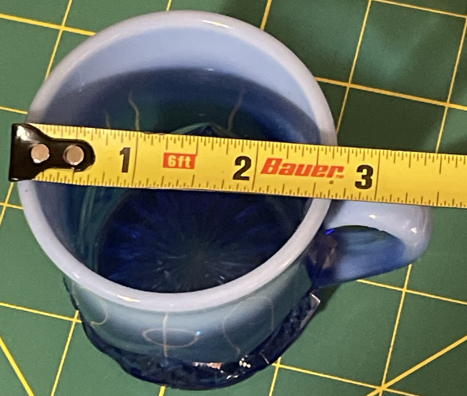 National Glass Co Northwood Opalescent Blue Diamond Spearhead Mug