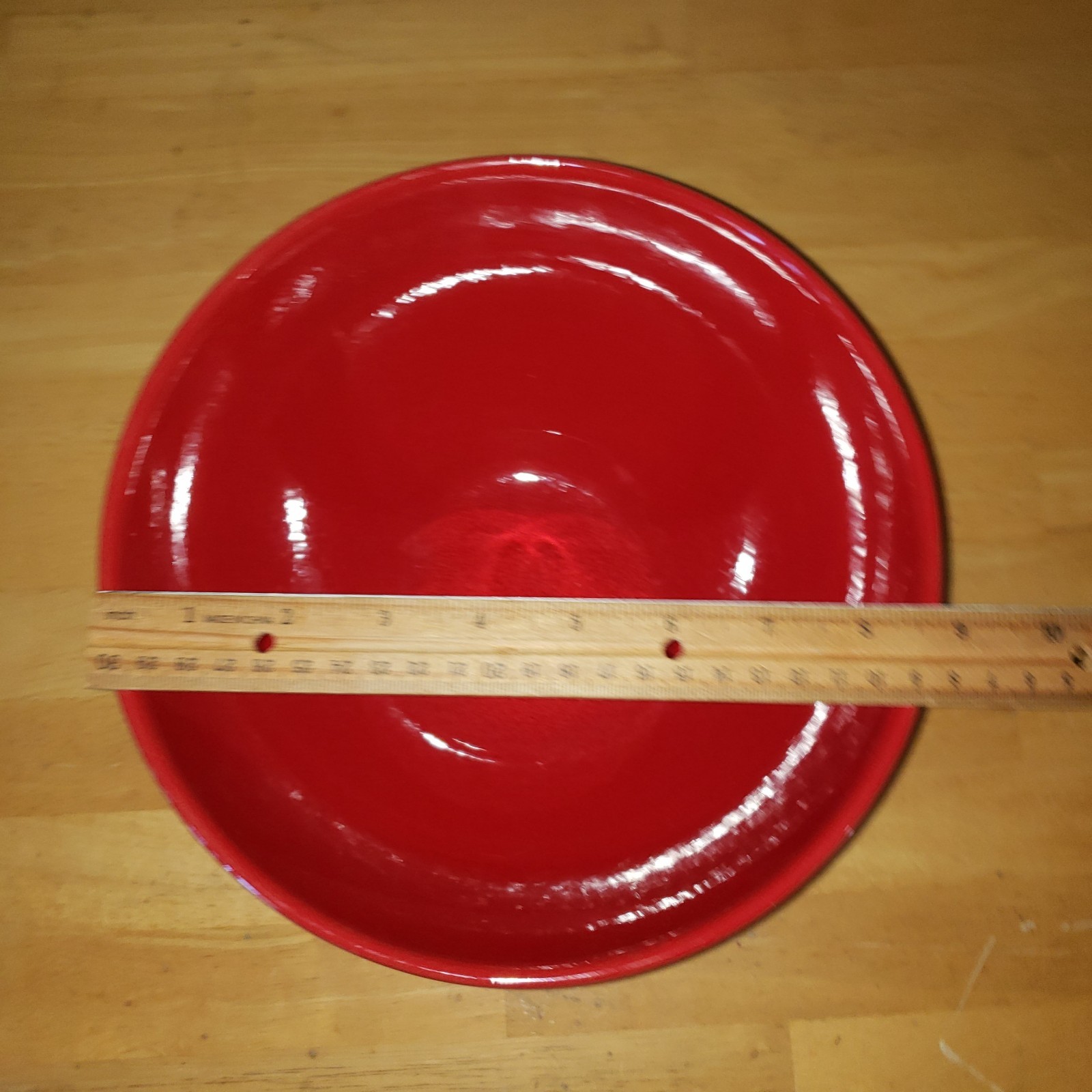 Vintage 9 ” Waechtersbach Germany Red Bowl Mixing Salad Pottery
