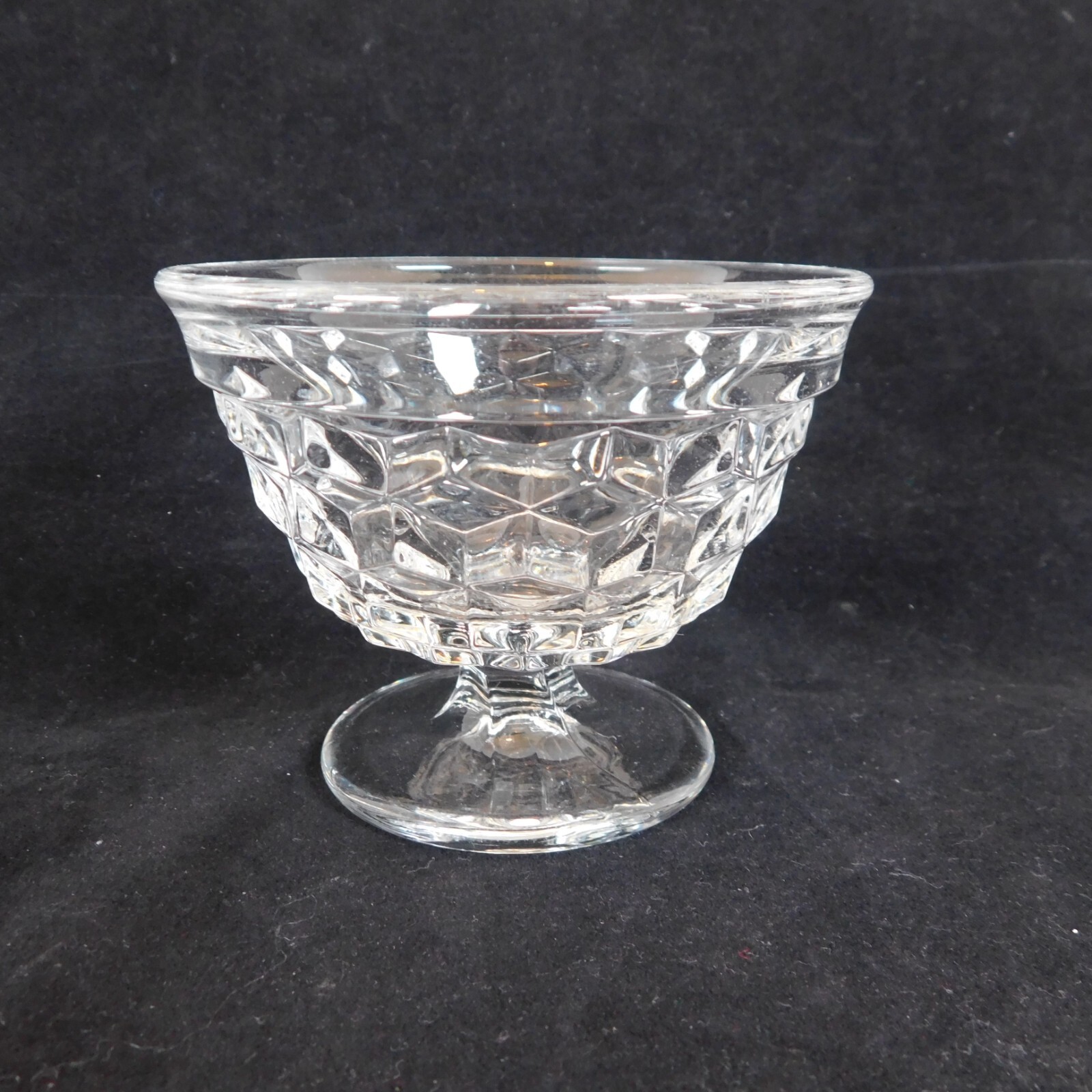 Set of 2 Fostoria American Clear Footed Sundae Cups 3 1/8 in tall Fruit Dessert