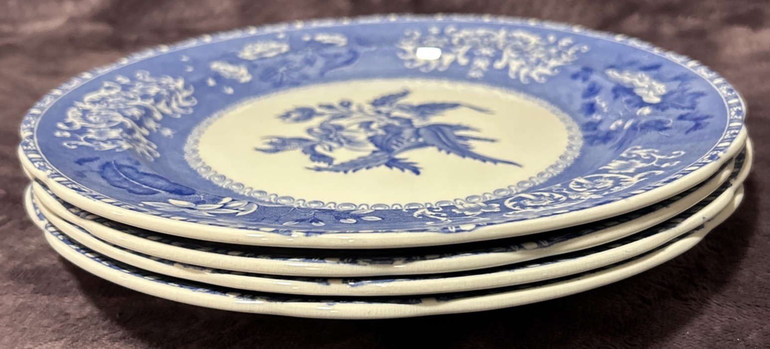Set of 4 Vintage Copeland Spode’s Camilla Blue 10.25” Dinner Plates England