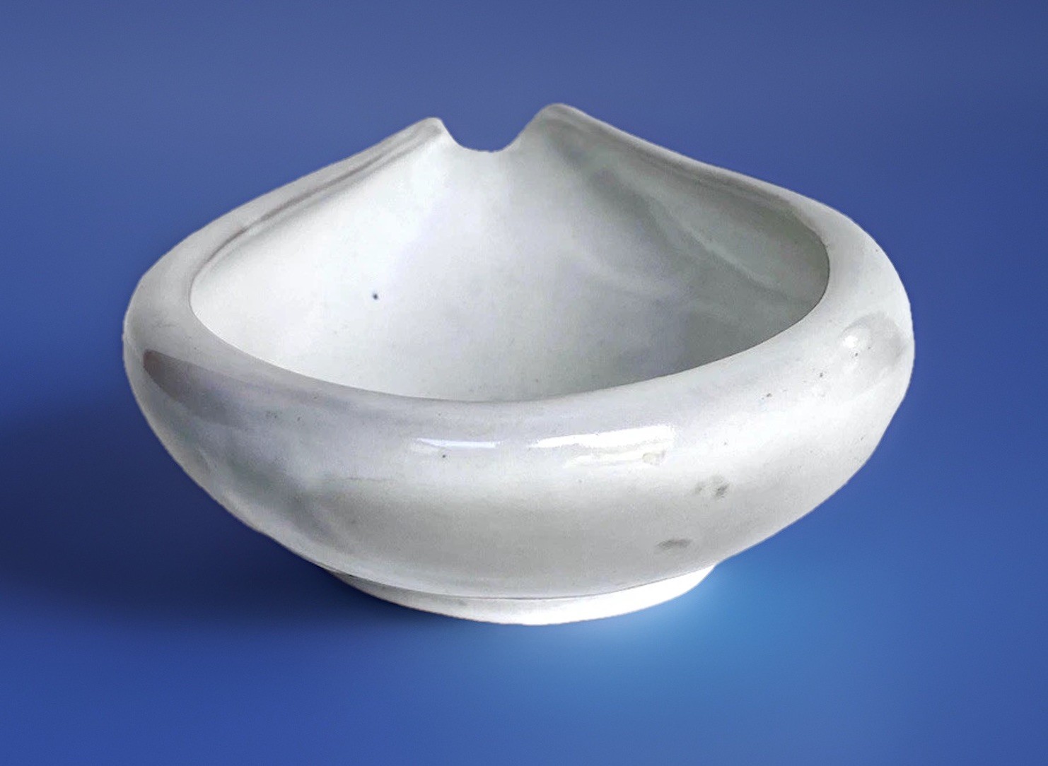 Vintage White Francoma Asymmetrical Freeform Bowl #214, 11-1/2″ Long