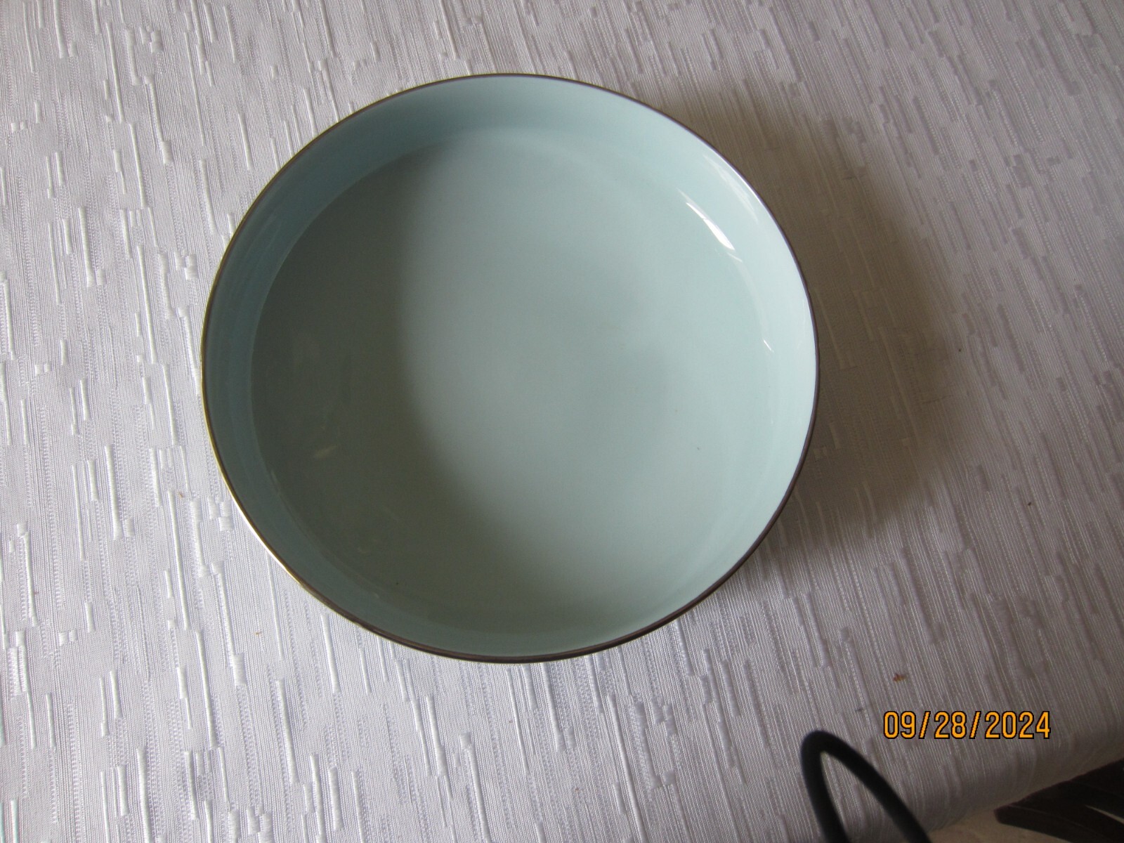 Noritake Fidelity Dinnerware soup bowls Blue White Flowers Platinum Trim EUC