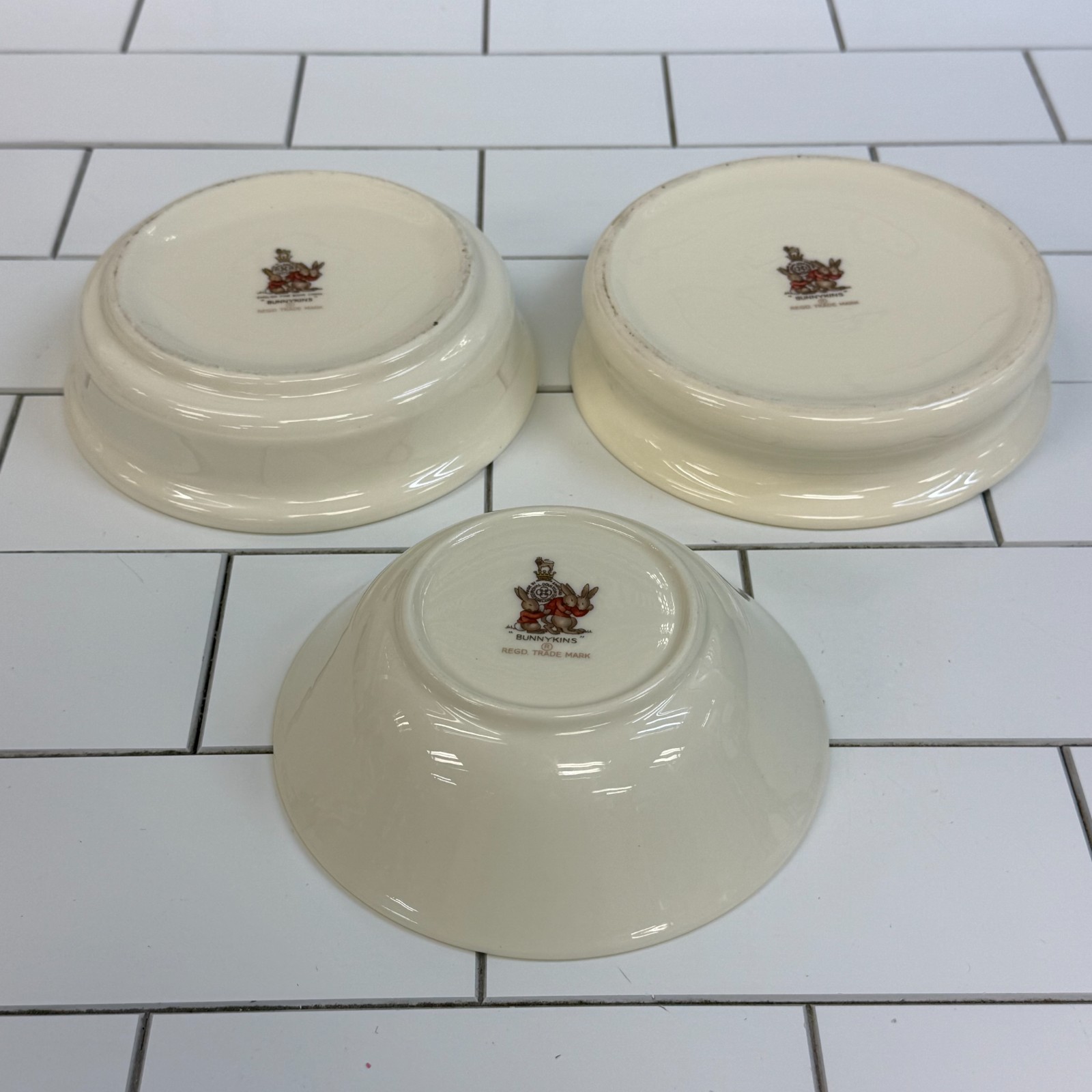 Royal Doulton Bunnykins Plates & Bowls Set of 7 Bone China 1960s