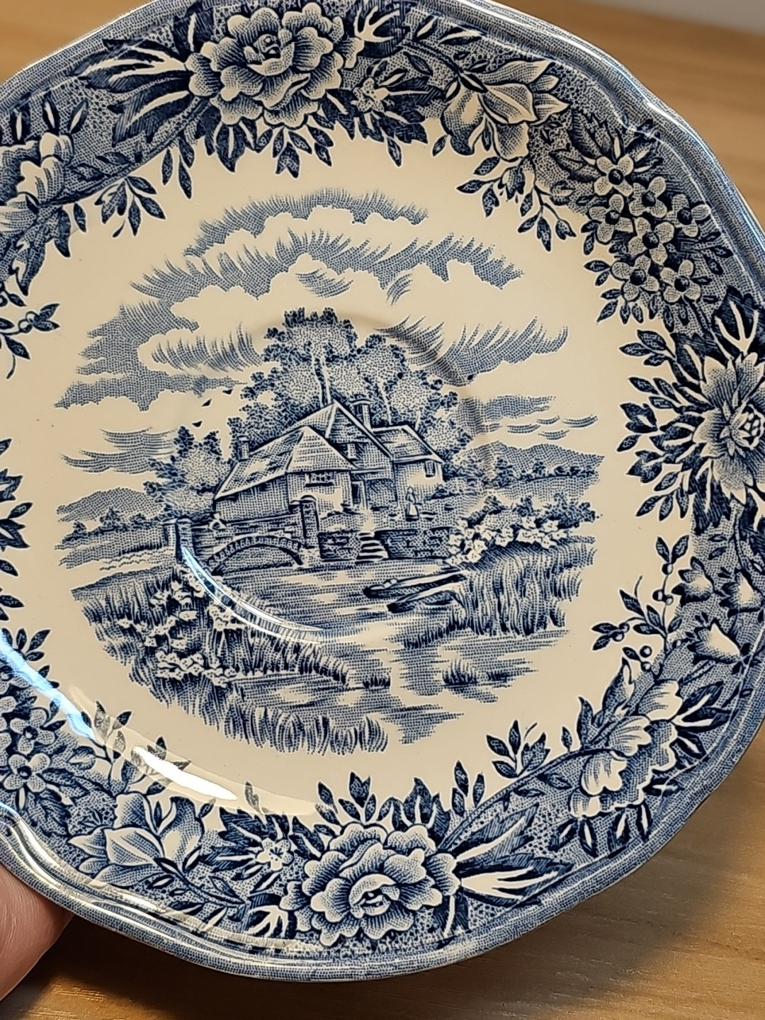 Vtg English Village By Salem China Co. Olde Staffordshire Ironstone Cup & Saucer