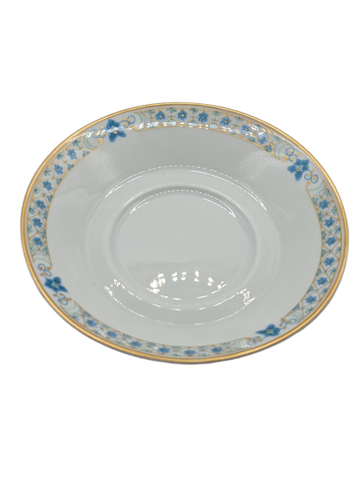 Haviland Limoges NANKING Blue & Green Floral Porcelain Cup & Saucer Nankin