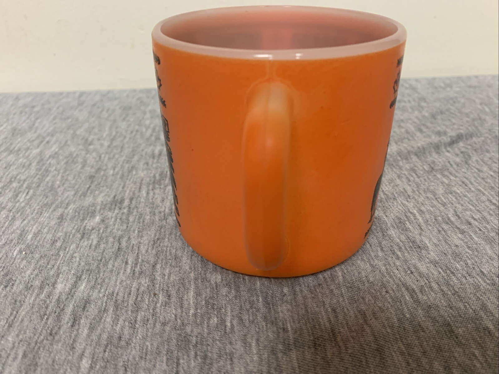 Vintage Federal Glass Milk Glass Ontario Canada Orange Coffee Mug