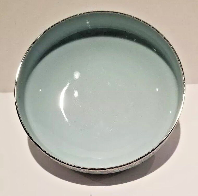 Noritake Fidelity Fruit Dessert Bowl Blue White Flowers Platinum Trim 5 Inch