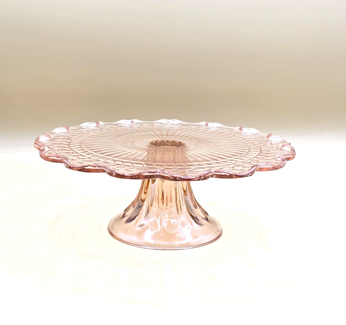 Vintage-like Cambridge Maison Pink Cake Stand By Circleware Crystal 9×3 inches