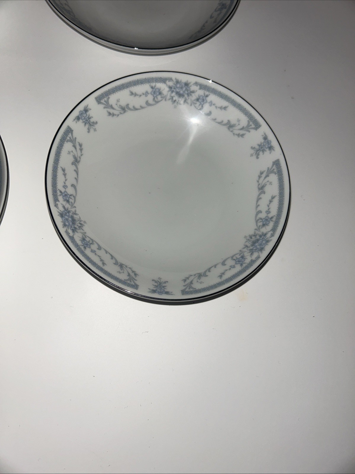 Vintage Sheffield “Blue Whisper ” Fine China Dessert Bowls Set Of 4