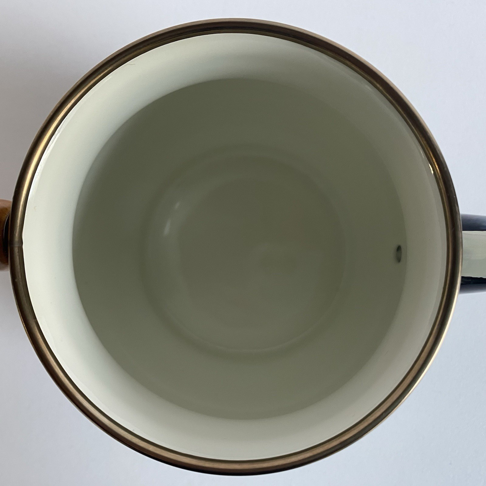 MacKenzie-Childs Vintage Courtly Check Enamel Creamer with Wooden Handle