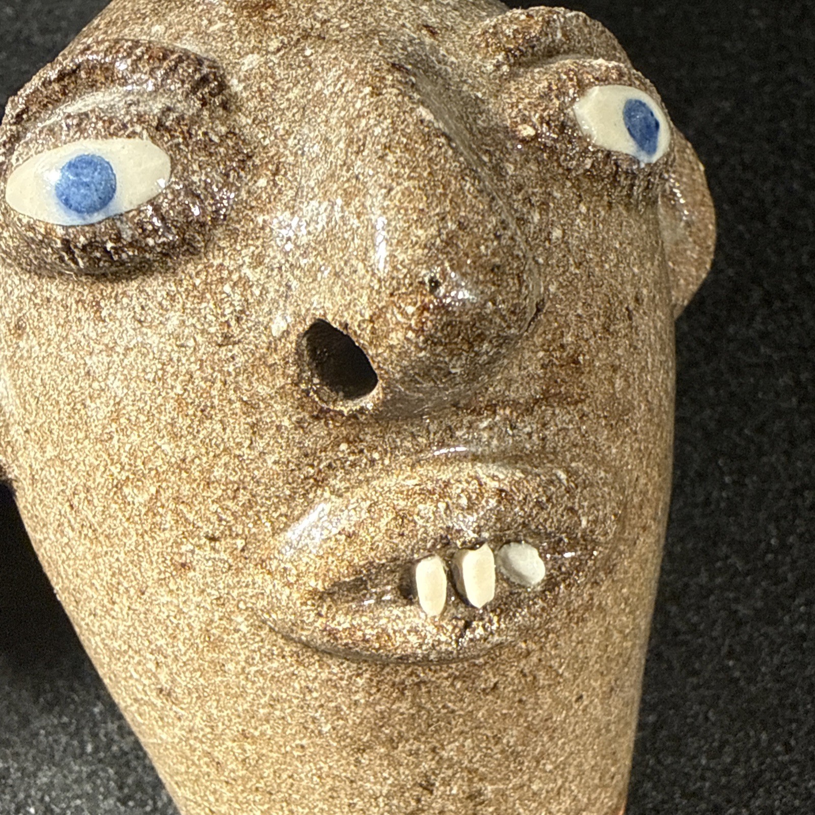 VTG 2 Joe Reinhardt Folk Art Pottery Mini Face Jugs Catawba Valley Vale NC 1995