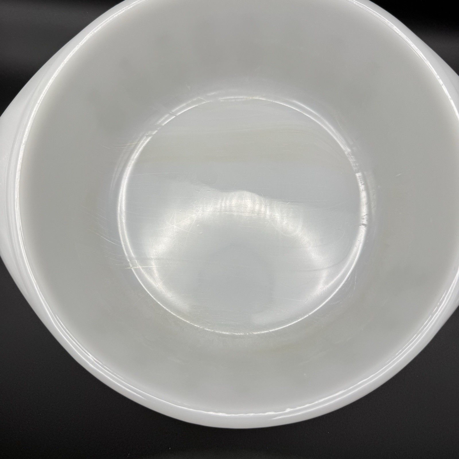 Vintage Mid Century Modern Glasbake Milk Glass Green Pinwheel 2QT Casserole/Lid