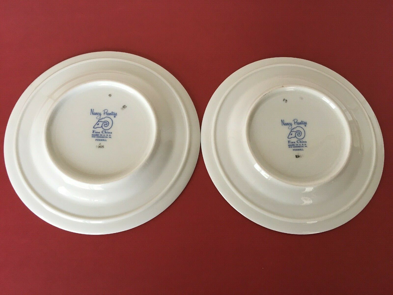 2 Vintage Nancy Prentiss Foxhall Bread and Butter Plates USA c1960s EUC 6 1/2″
