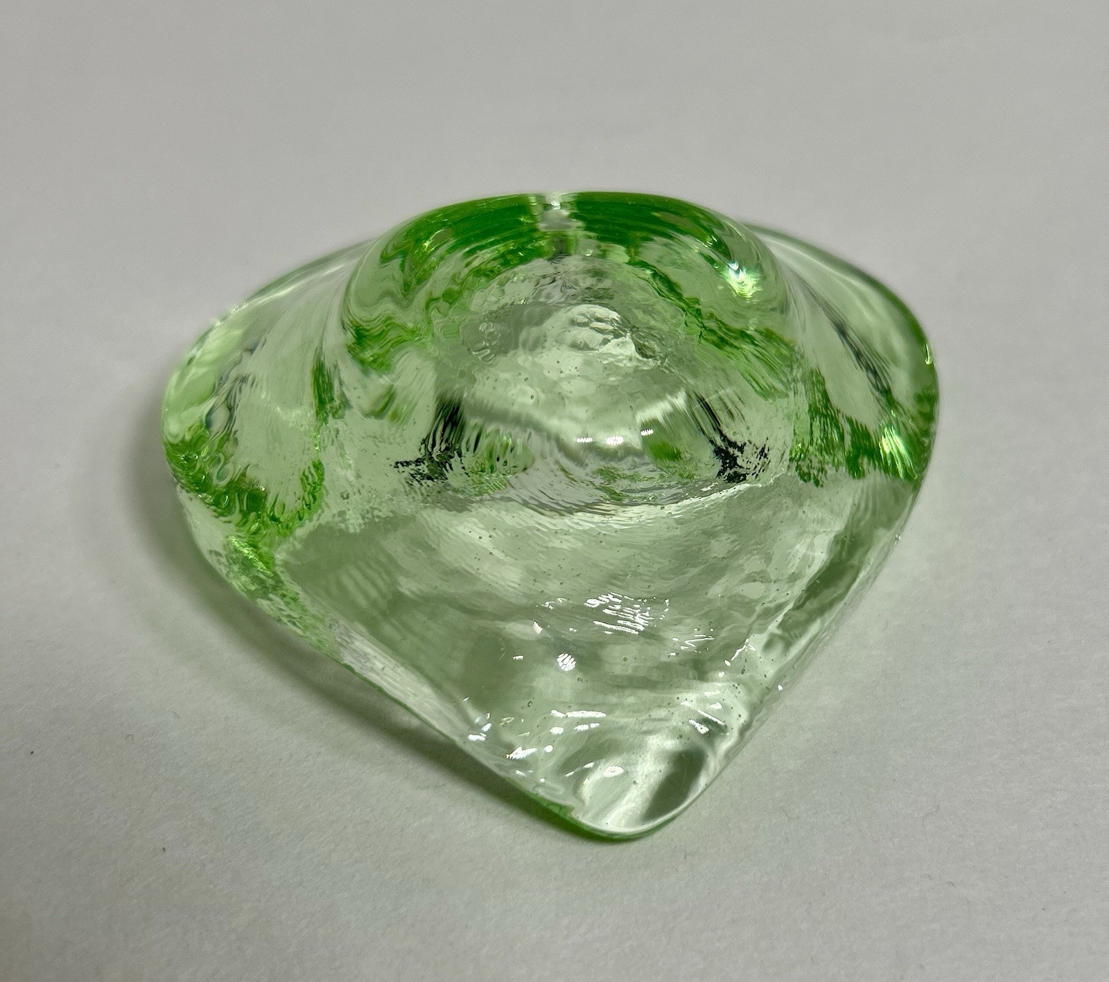 Fire & Light Recycled Glass Celery Green Heart Shaped Trinket Dish