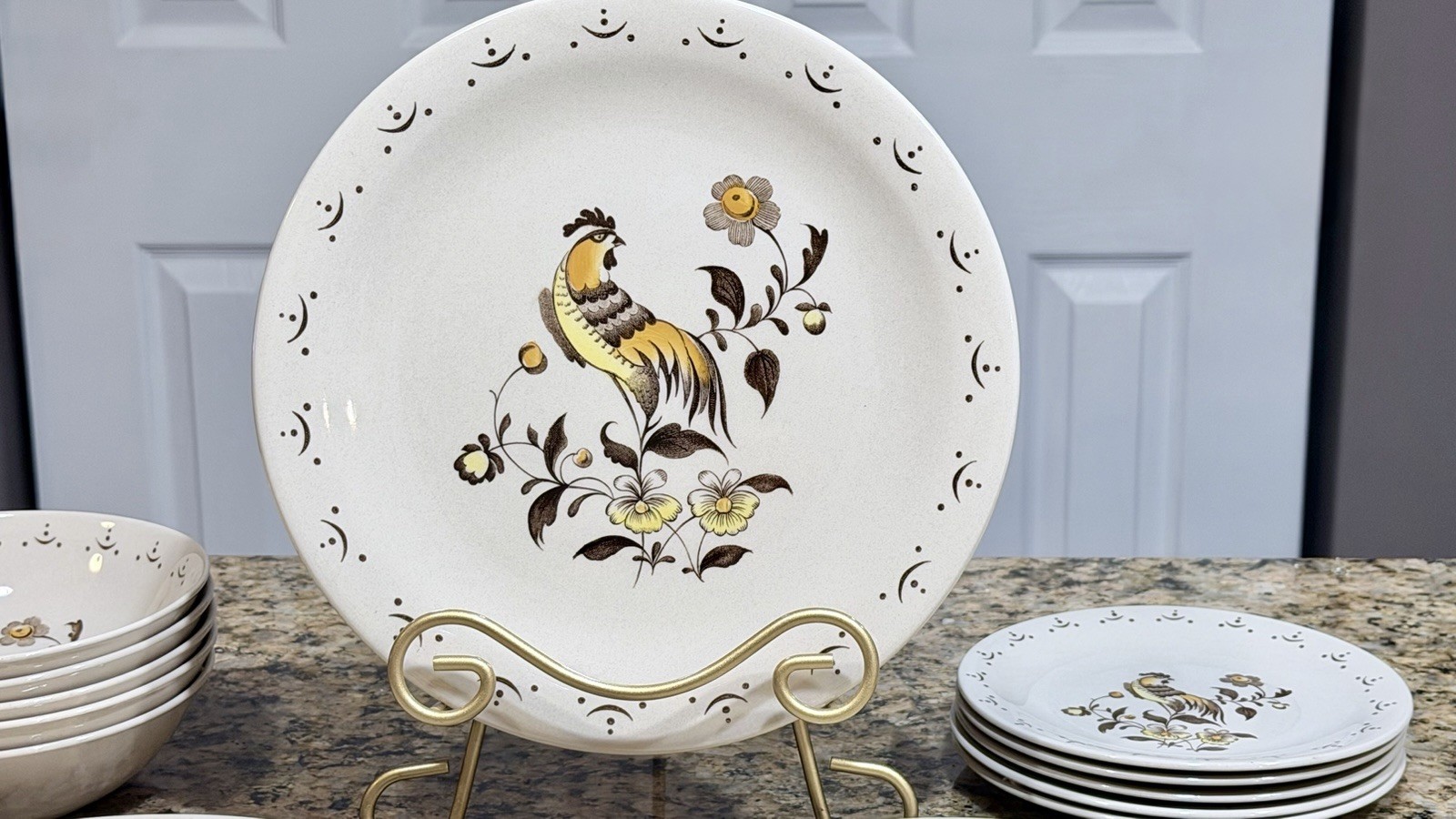 Vintage Johnson Bros Sun Up 15pc Dinner Set Staffordshire Old Granite England EC