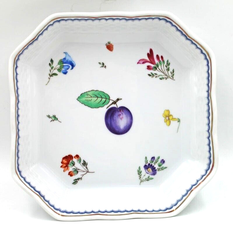 Richard Ginori Porcelain Italian Fruits Square Relish Dessert Fruit Bowl 6.25”