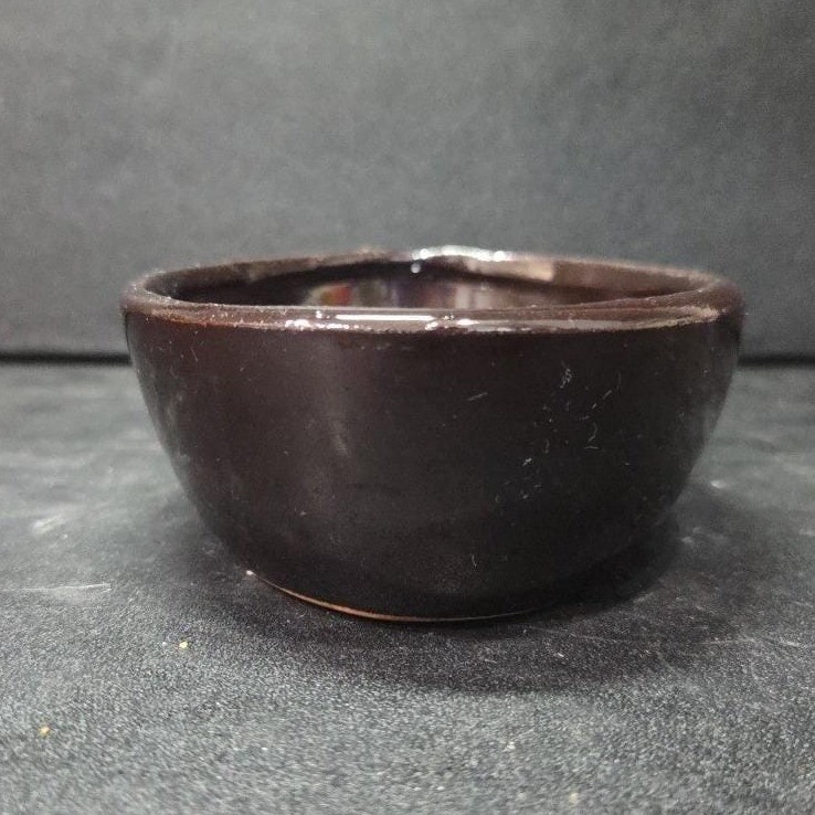 Ceramic Brown Artisan Pottery Oval Bowl, Vintage Handmade Rustic Trinket Dish