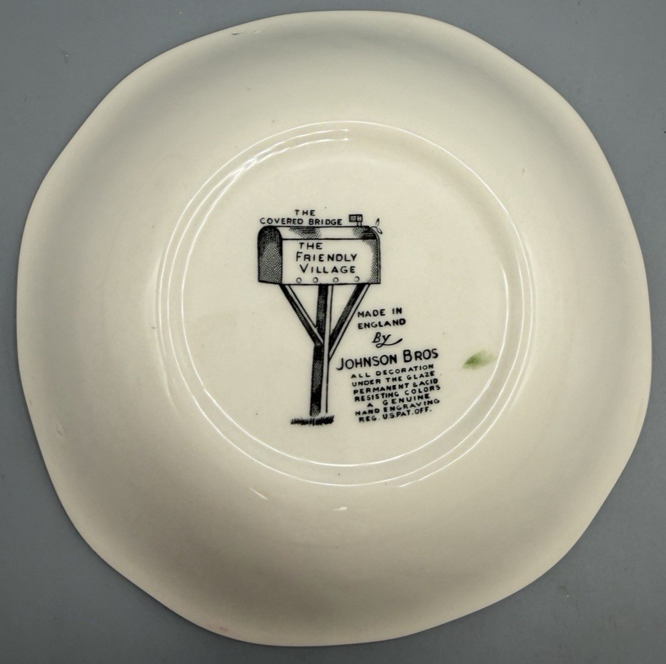 4 Johnson Bros The Friendly Village Covered Bridge Square Cereal Soup Bowls