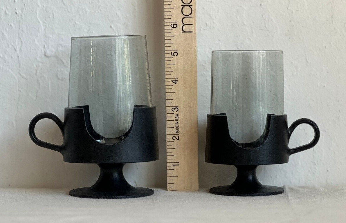 Vintage MCM Glas-Snap by Corning 8oz & 12 oz Glass Pedestal Mugs *Pick Pieces*