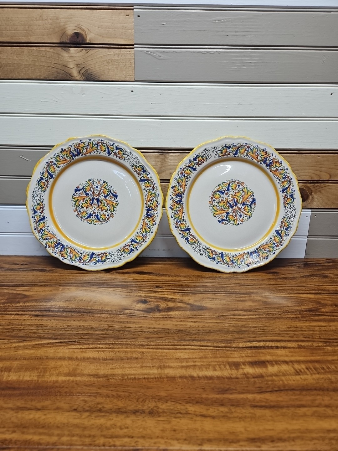 Set of 2 MERIDIANA CERAMICHE 11 1/8″ Round Dinner Plates – Made in Italy
