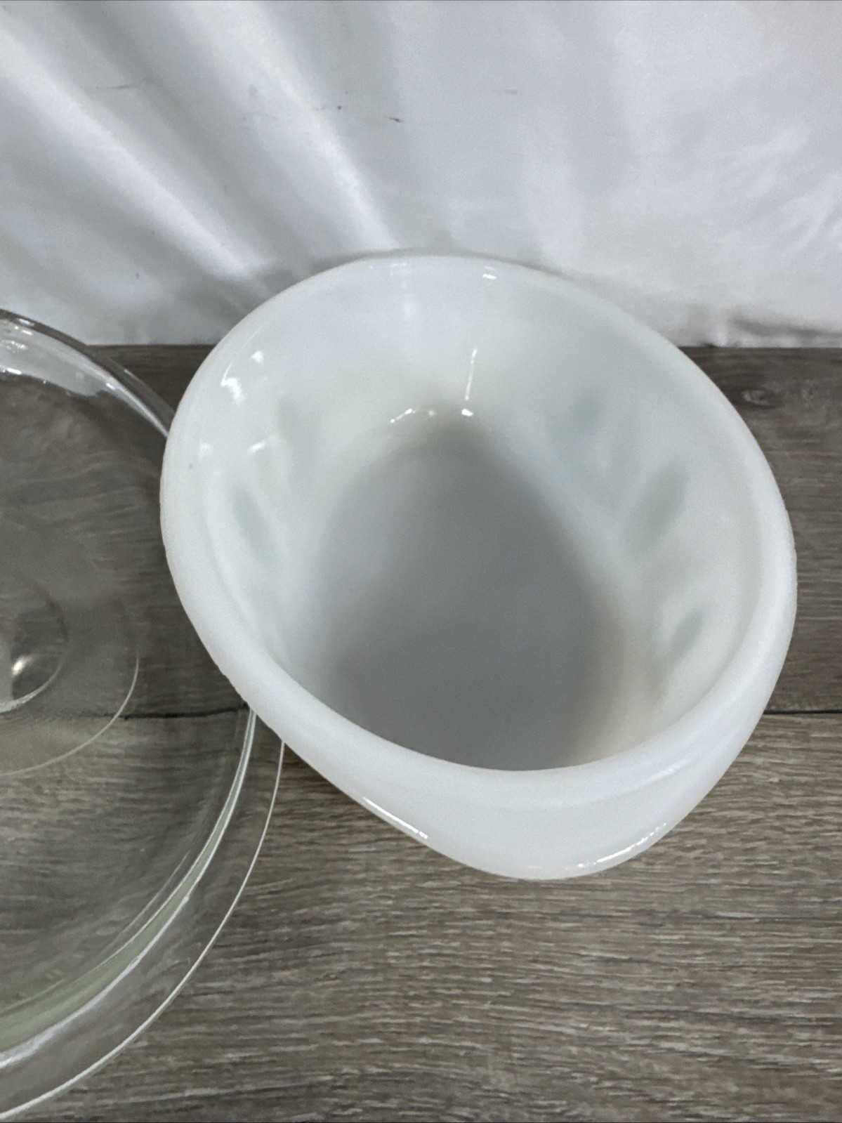 Vintage Glasbake J235 1QT Casserole Dish Green Daisy Milk Glass Oval with Lid