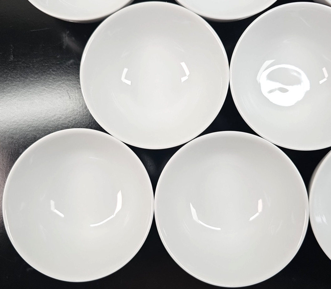 8) Pier 1 Luminous White Individual Dip Bowls Set Small Round Serving Dishes Lot