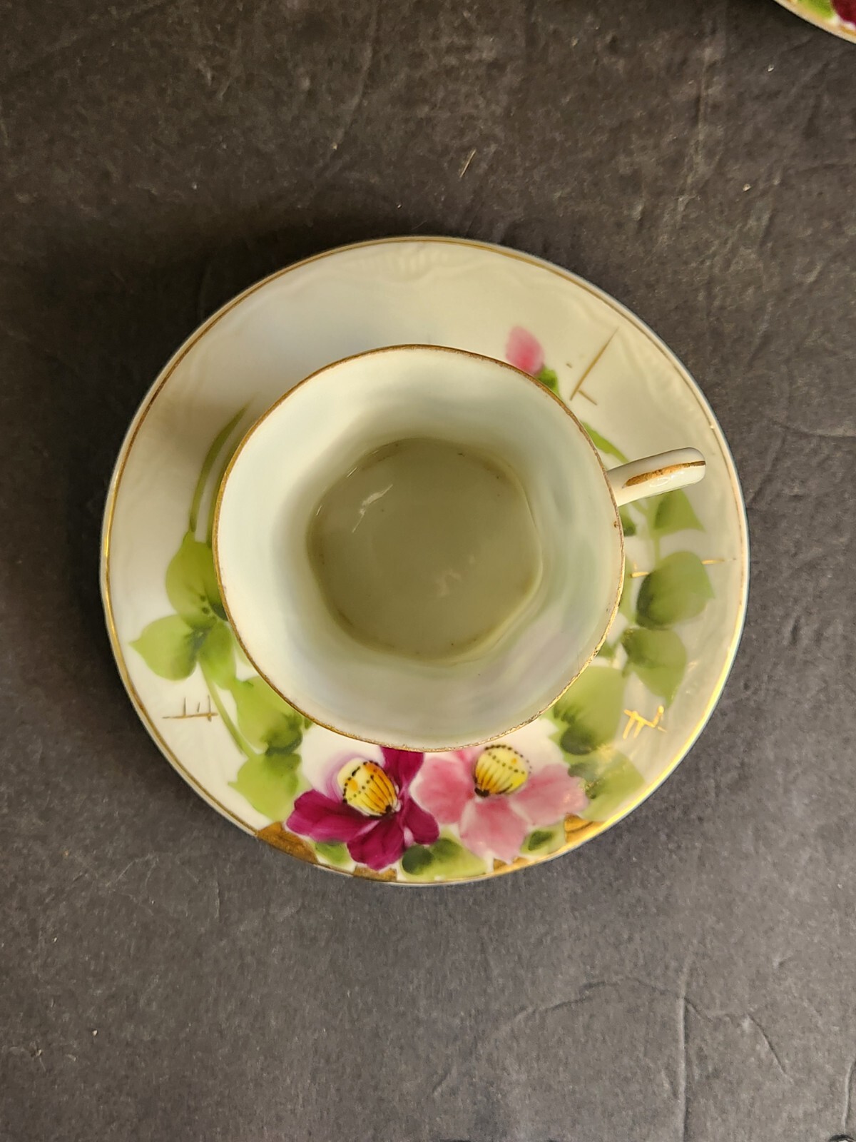Vintage Floral Teacup Demitasse Cup Japan 3inches