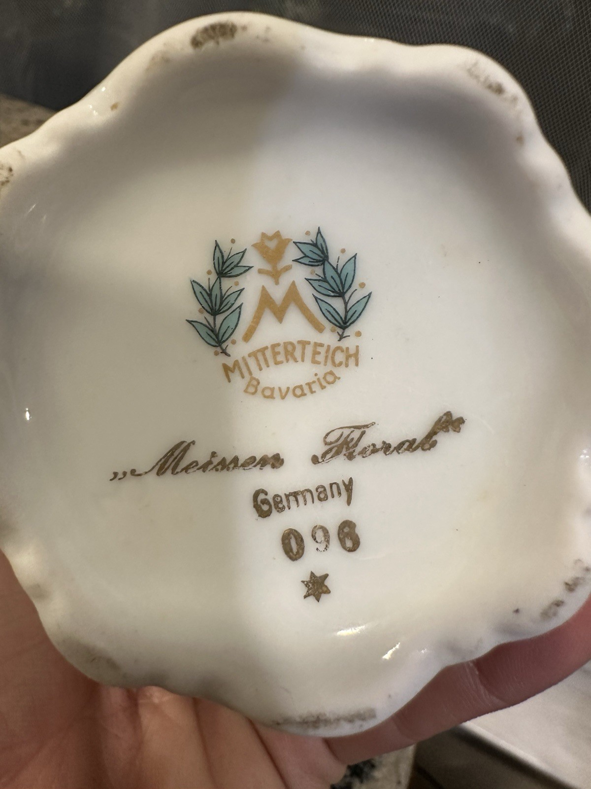 Vintage Mitterteich Bavaria Germany Meissen Floral Creamer Gold Trim