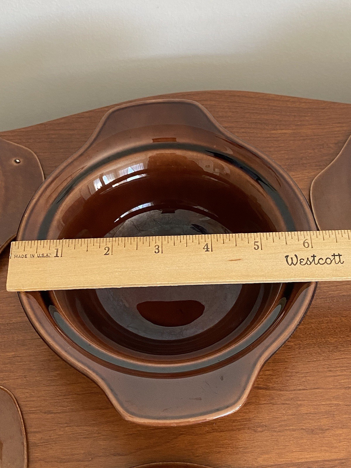 Set Of 6 Early California Brown Lugged Chowder Soup Bowls Vernon Kilns Vintage