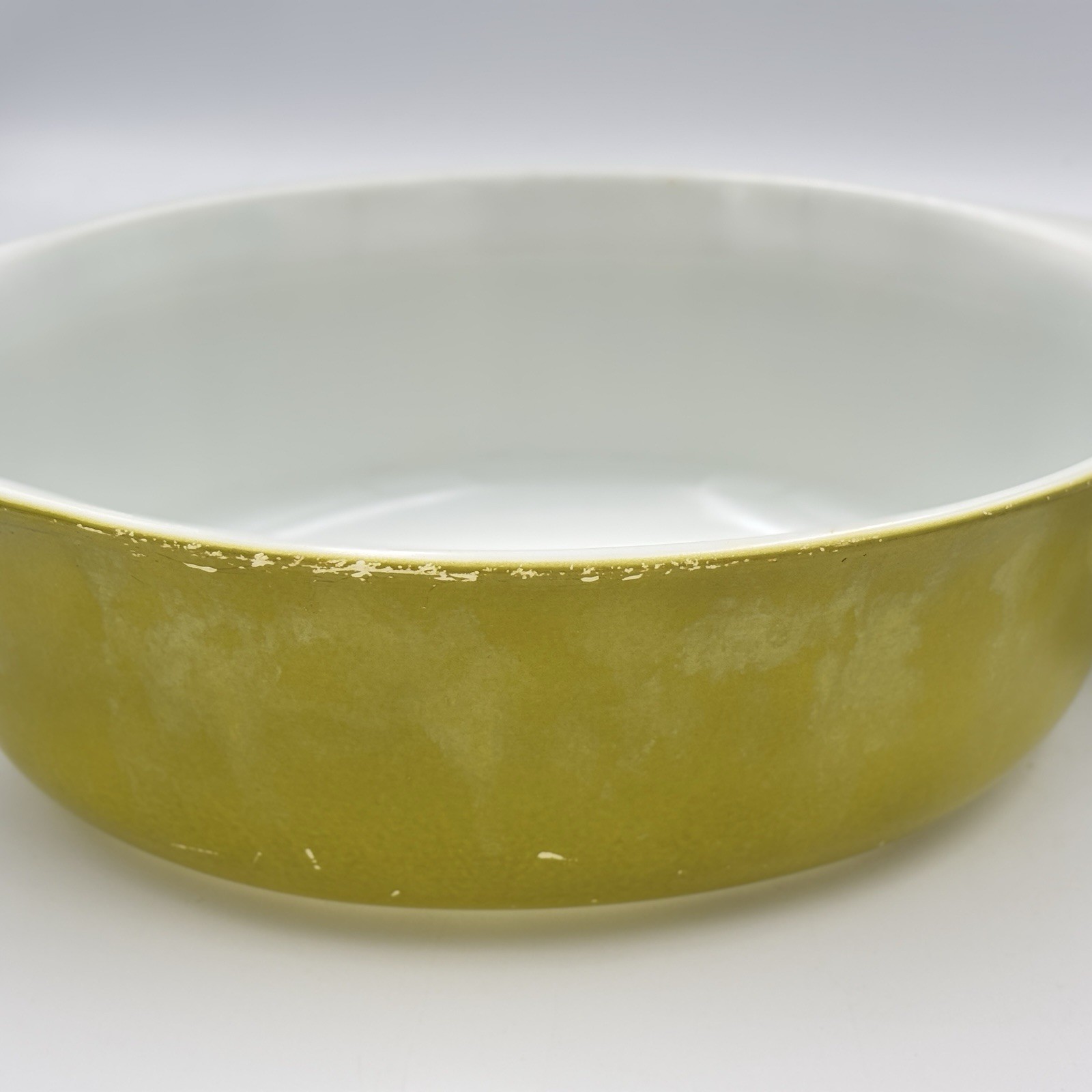 Vtg. PYREX Verde Olive Green 1-1/2 Qt. Oval Casserole Dish W/ Lid 043 Ovenware
