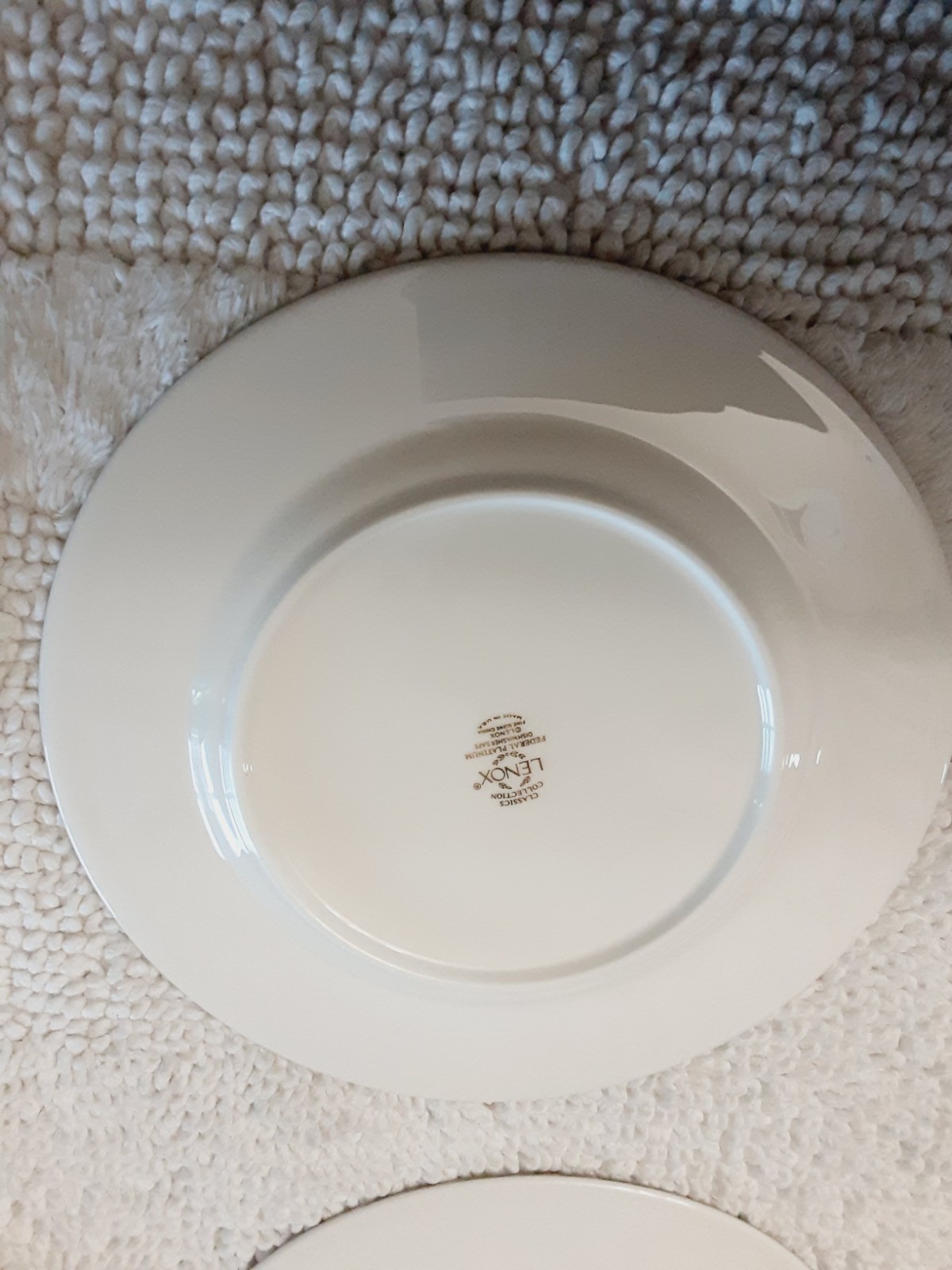 Lenox Federal Platinum Dessert Plates 8 inch Dishwasher Safe Set Of 4 White
