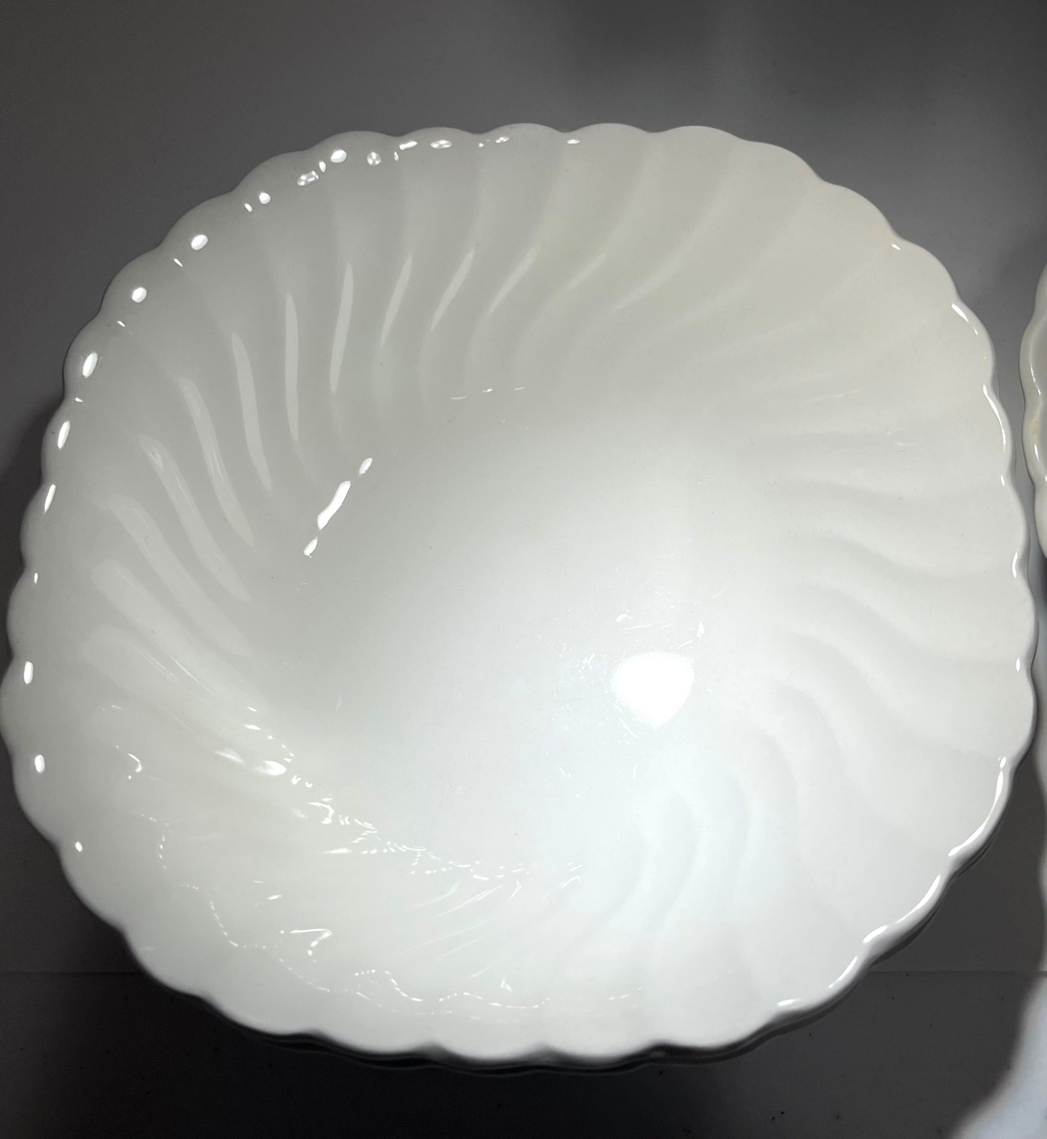 Johnson Bros White Swirl Ironstone 6.25″ Square Bowls Made in England, SET/3