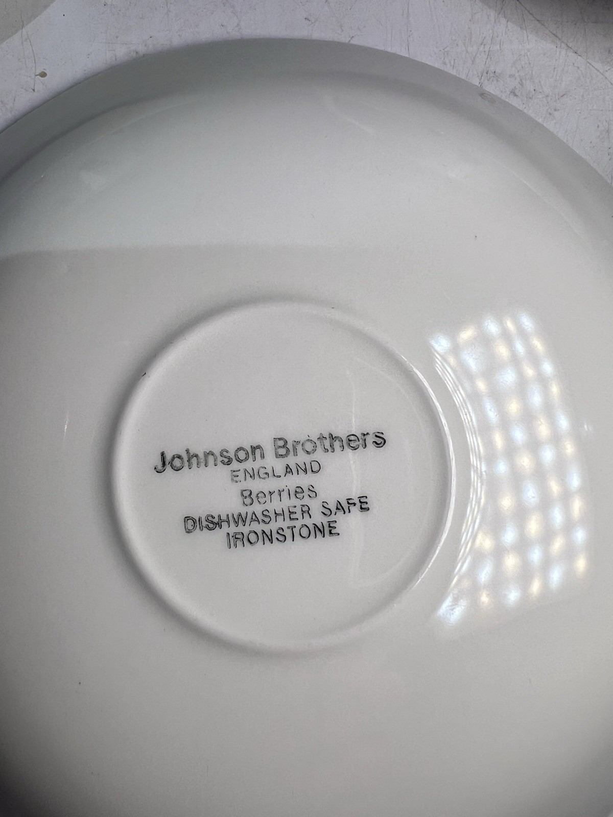 Vintage Johnson Brothers Ironstone Blue Berries 2-Teacup And 3 Saucers