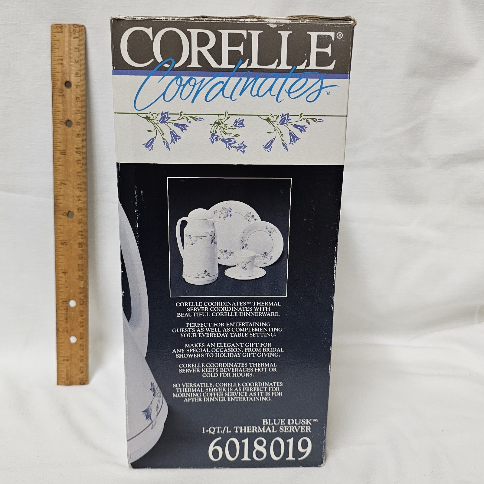Used Corning Corelle Coordinates Blue Dusk Thermal Server. 1 Qt For Coffee. BS