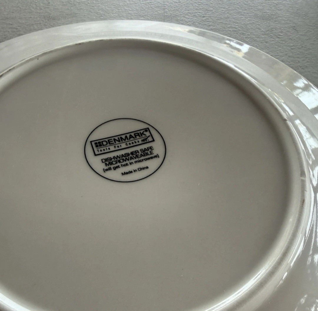 Set of 9 Denmark Tools For Cooks White Porcelain Dinner Plates 10 3/8″