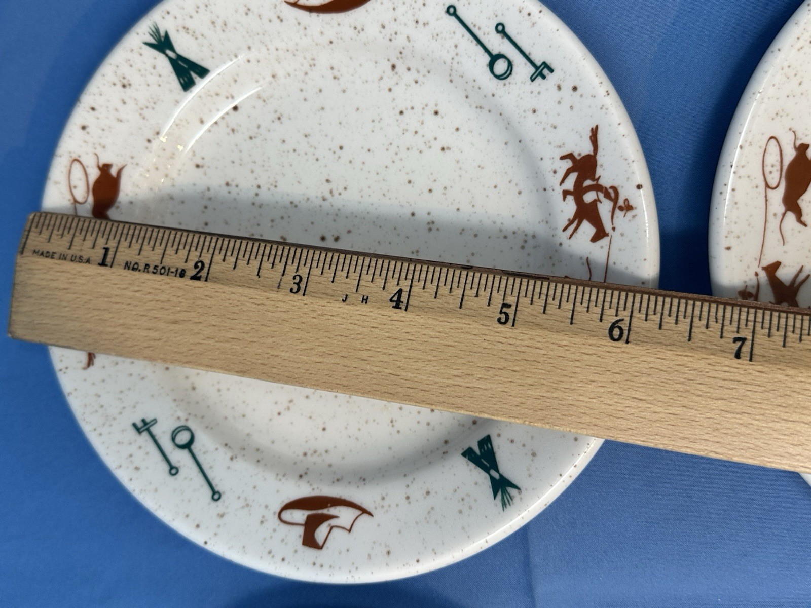 Homer Laughlin COWBOY Pie plate 6.25″ Set of 4