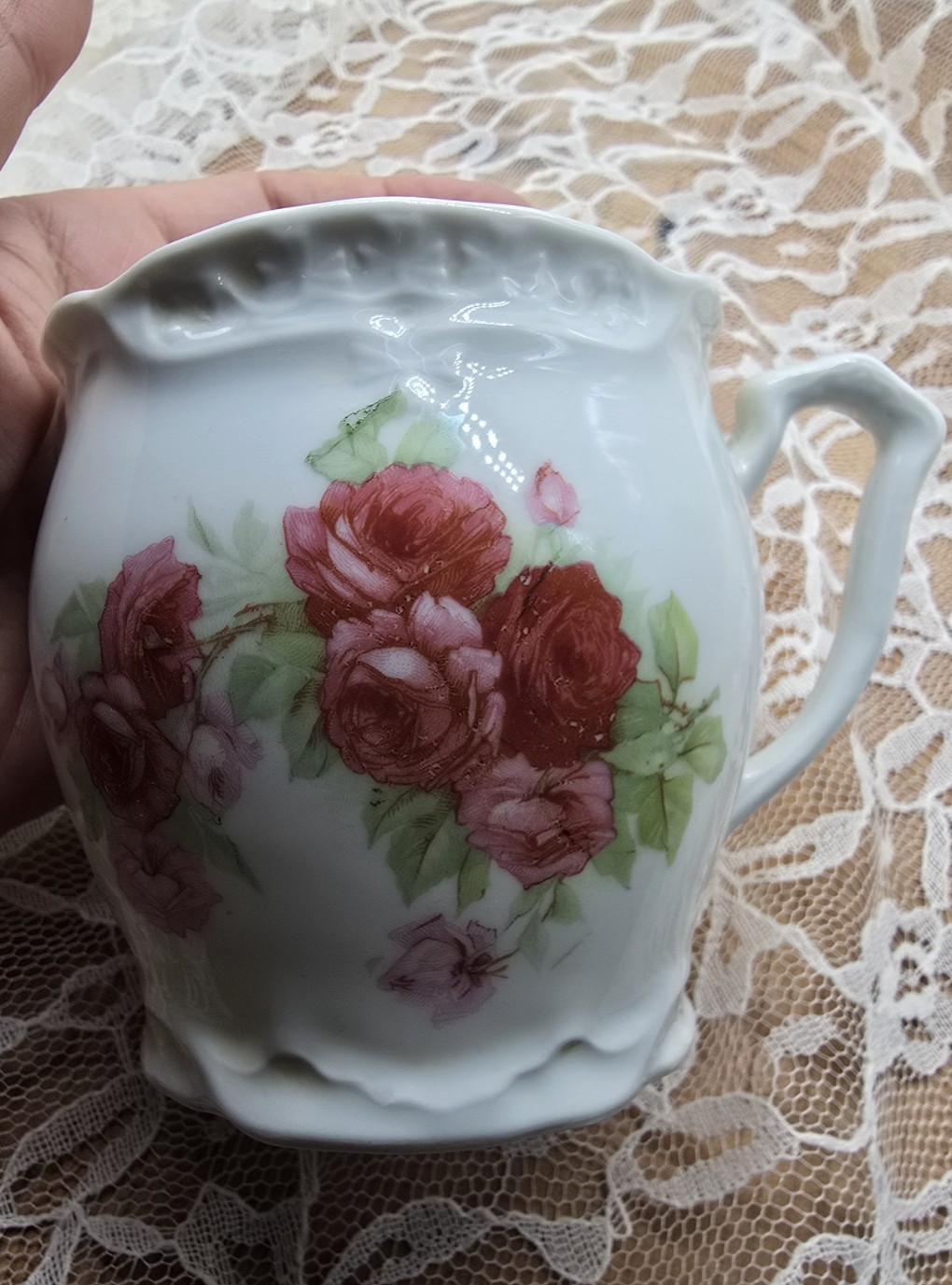 Lot antique & vintage FLoral China plate Creamer saucer trinket pitcher sugar