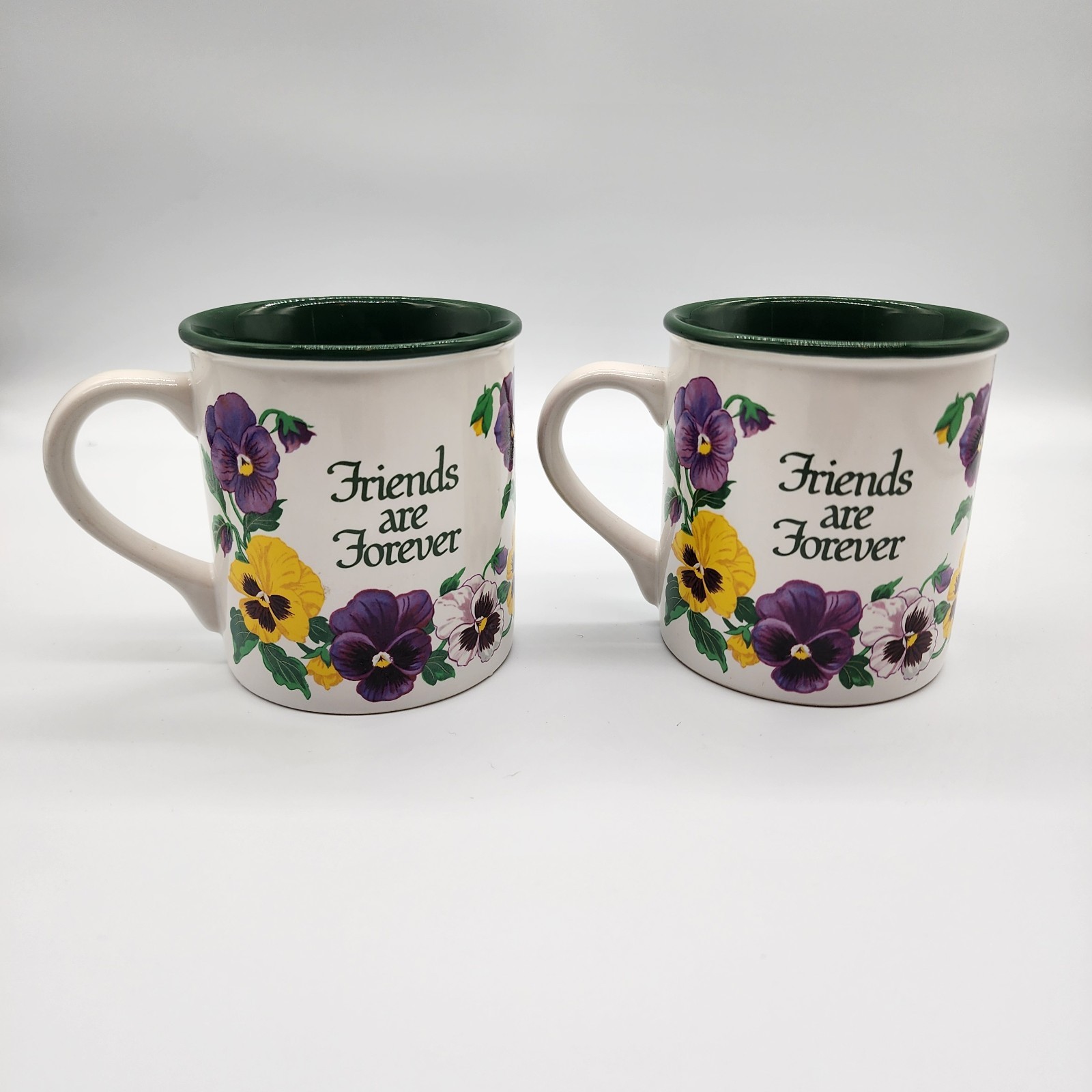 2 POTPOURRI DESIGNS 1992 Pansies Friends are Forever Coffee/Tea Mug S. W. Ziu