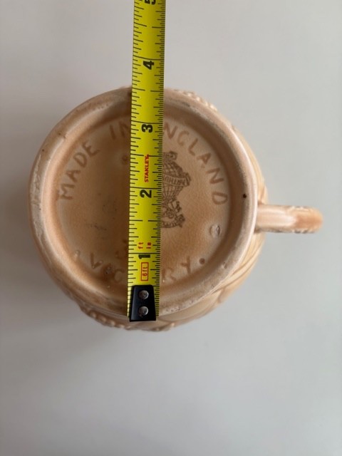 Arthur Wood Victory 30 Made In England Art Deco Pitcher Jug Beige Floral Vintage