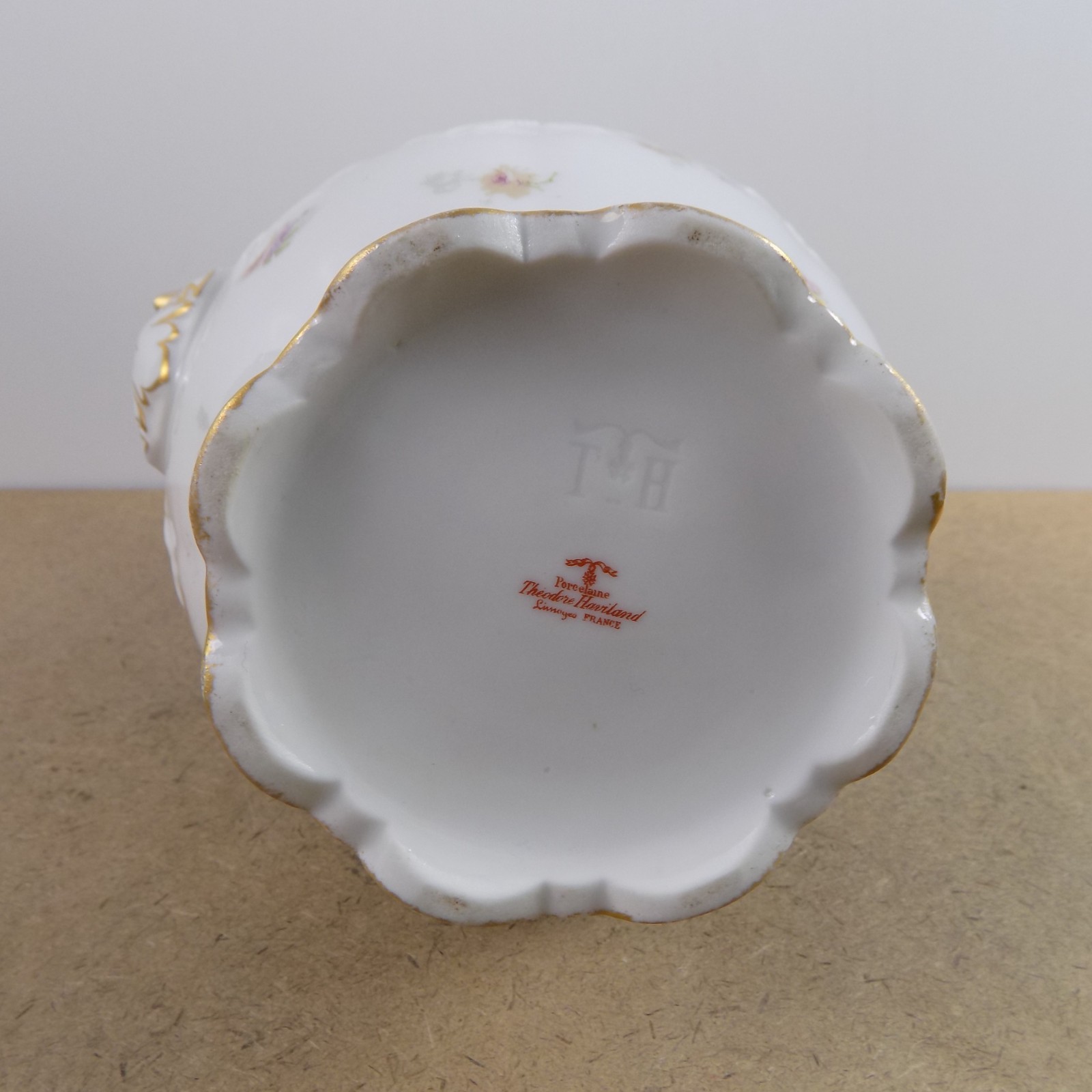 Theodore Haviland Limoges Teapot H4115 Blank 1009 France Porcelain Flowers Gold