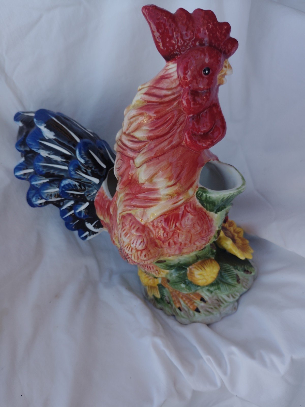 Fitz & Floyd Classics Country Gourmet Rooster 12” Tall Pitcher Centerpiece