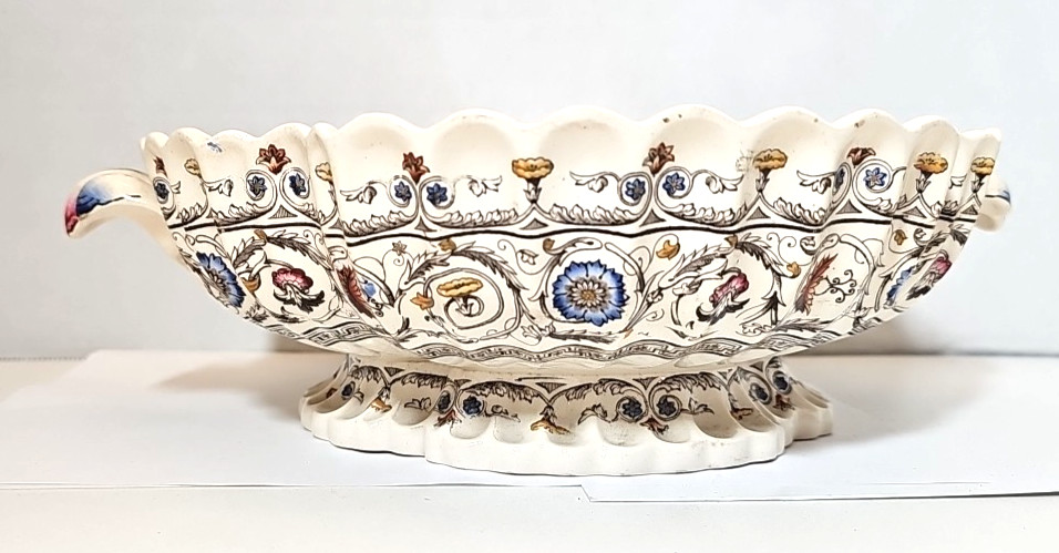1880 WT Copeland & Sons Florence 9.5″ Round Handled Open Serving Dish U80